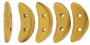 Matte Metallic Anitque Gold CzechMates Crescent Beads - 10 x 3mm