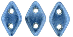 Saturated Metallic Little Boy Blue CzechMates Diamond Beads - 6.5 x 4mm