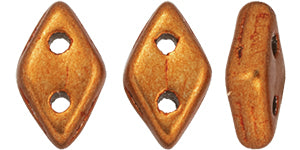 Saturated Metallic Russet Orange CzechMates Diamond Beads - 6.5 x 4mm