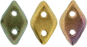 Matte Metallic Bronze Iris CzechMates Diamond Beads - 6.5 x 4mm