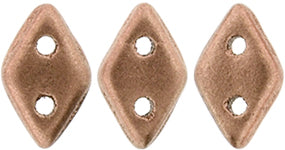 Matte Metallic Copper CzechMates Diamond Beads - 6.5 x 4mm