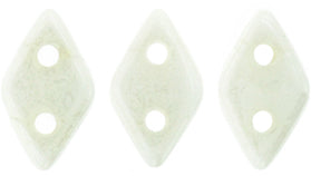 Luster Opaque White CzechMates Diamond Beads - 6.5 x 4mm