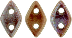 Bronze Luster Iris Opaque Red CzechMates Diamond Beads - 6.5 x 4mm