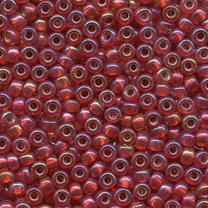 Silver-Lined Flame Red AB Miyuki Seed Beads 6/0