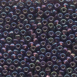 Silver-Lined Dark Smoky Amethyst AB Miyuki Seed Beads 6/0