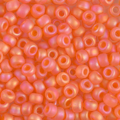 Matte Transparent Orange AB Miyuki Seed Beads 6/0
