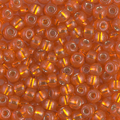 Silver-Lined Orange Miyuki Seed Beads 6/0