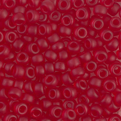 Matte Transparent Red Miyuki Seed Beads 6/0