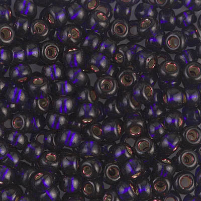 Dyed Silver-Lined Dark Purple Miyuki Seed Beads 6/0