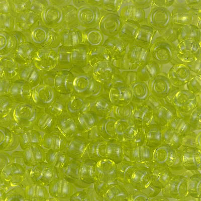 Transparent Pale Lime Green Miyuki Seed Beads 6/0