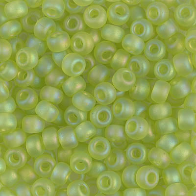 Matte Transparent Chartreuse AB Miyuki Seed Beads 6/0