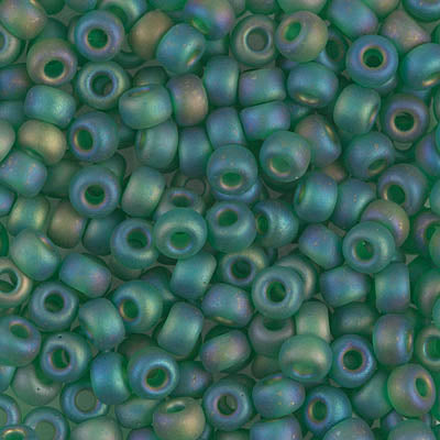 Matte Transparent Green AB Miyuki Seed Beads 6/0