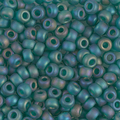 Matte Transparent Emerald AB Miyuki Seed Beads 6/0