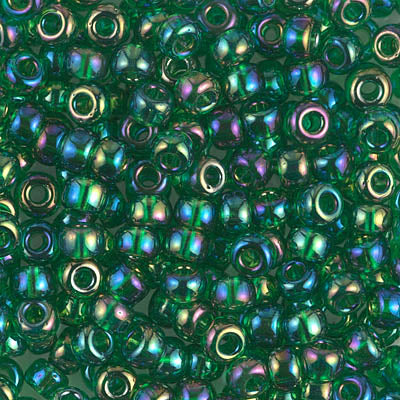 Transparent Green Luster Miyuki Seed Beads 6/0