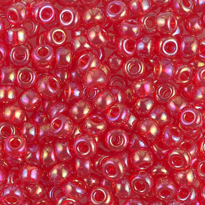 Transparent Dark Red AB Miyuki Seed Beads 6/0
