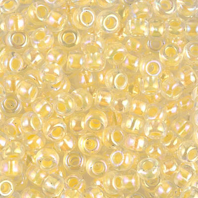 Light Yellow Lined Crystal AB Miyuki Seed Beads 6/0
