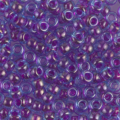 Fuchsia Lined Aqua Luster Miyuki Seed Beads 6/0