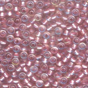 Pearlized Crystal AB/Pink Miyuki Seed Beads 6/0