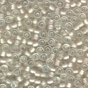 Pearlized Crystal/White Miyuki Seed Beads 6/0