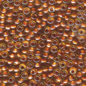 Pearlized Light Amber/Copper Miyuki Seed Beads 6/0