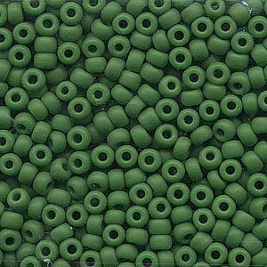 Opaque Green Miyuki Seed Beads 6/0