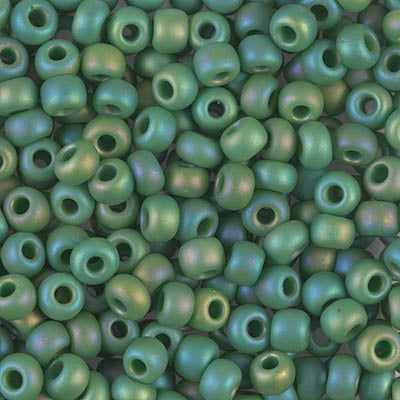 Matte Opaque Green AB Miyuki Seed Beads 6/0