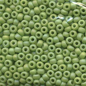 Matte Opaque Chartreuse AB Miyuki Seed Beads 6/0