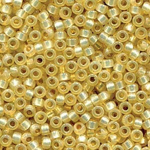 Duracoat Silver-Lined Dyed Light Yellow Miyuki Seed Beads 6/0