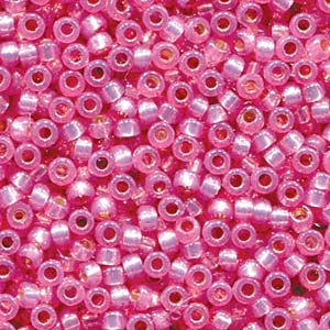 Duracoat Silver-Lined Dyed Pink Miyuki Seed Beads 6/0