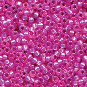 Duracoat Silver-Lined Dyed Paris Pink Miyuki Seed Beads 6/0