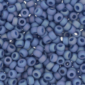 Frosted Opaque Glaze Rainbow Soft Blue Miyuki Seed Beads 6/0