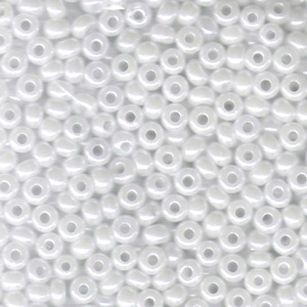White Ceylon Miyuki Seed Beads 6/0