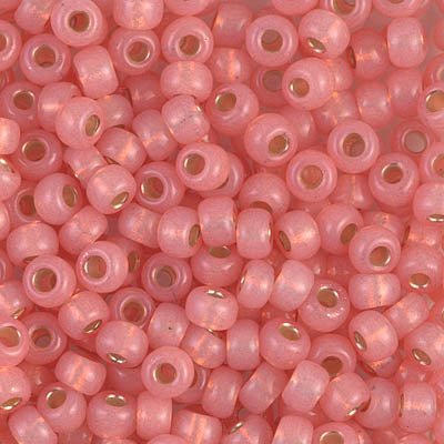Dyed Salmon Silver-Lined Alabaster Miyuki Seed Beads 6/0