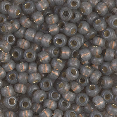 Dyed Rustic Gray Silver-Lined Alabaster Miyuki Seed Beads 6/0