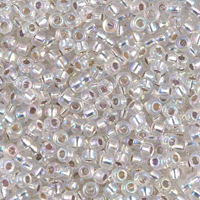 Silver-Lined Crystal AB Miyuki Seed Beads 8/0