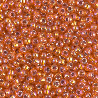 Silver-Lined Orange AB Miyuki Seed Beads 8/0