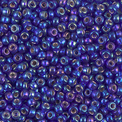 Silver-Lined Cobalt AB Miyuki Seed Beads 8/0
