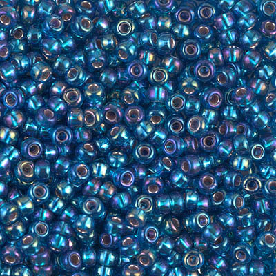 Silver-Lined Capri Blue AB Miyuki Seed Beads 8/0