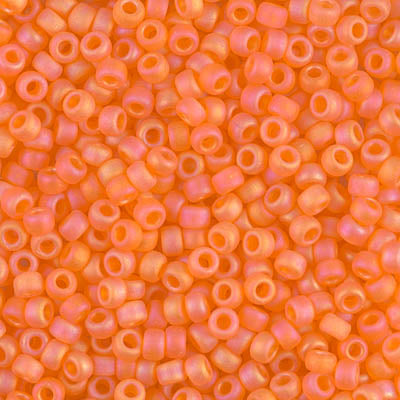 Matte Transparent Orange AB Miyuki Seed Beads 8/0