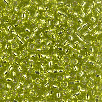 Silver-Lined Chartreuse Miyuki Seed Beads 8/0