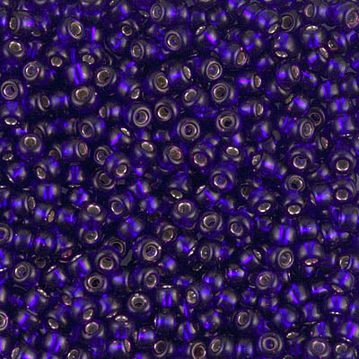 Dyed Silver-Lined Dark Violet Miyuki Seed Beads 8/0