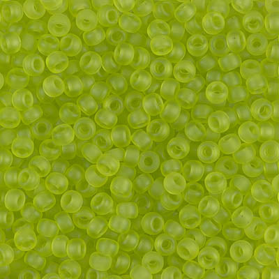 Matte Transparent Chartreuse Miyuki Seed Beads 8/0