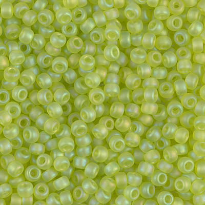 Matte Transparent Chartreuse AB Miyuki Seed Beads 8/0