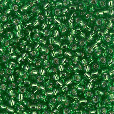 Silver-Lined Transparent Light Green Miyuki Seed Beads 8/0