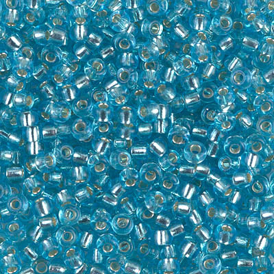 Silver-Lined Aqua Miyuki Seed Beads 8/0