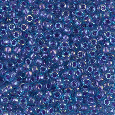 Sparkling Amethyst Lined Light Blue Miyuki Seed Beads 8/0