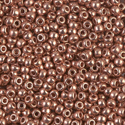 Bright Copper Plated Miyuki Seed Beads 8/0