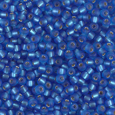 Matte Silver-Lined Sapphire Miyuki Seed Beads 8/0