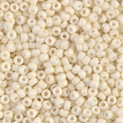Matte Opaque Cream Miyuki Seed Beads 8/0