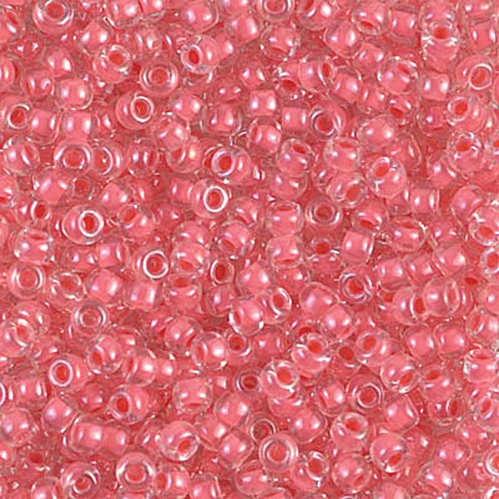 Coral Lined Crystal Miyuki Seed Beads 8/0